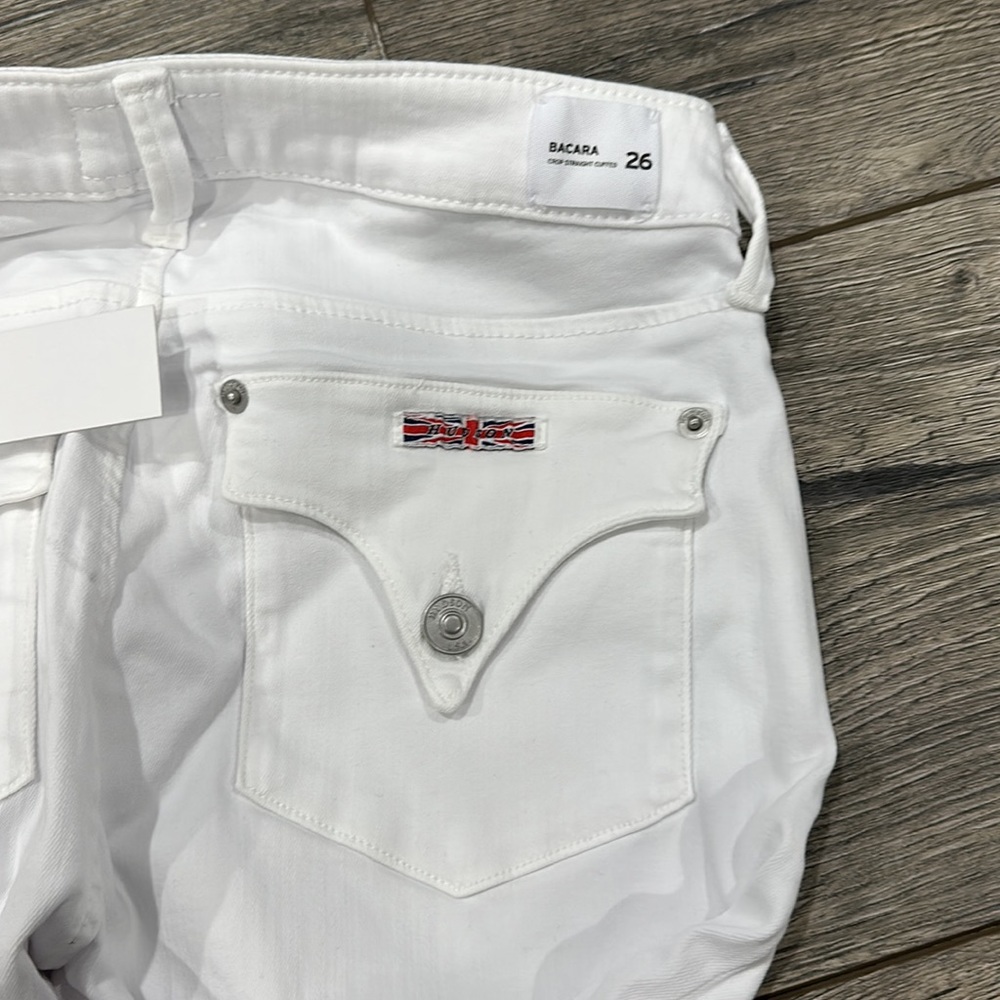 New Hudson Bacara Crop Straight Cuffed Ankle Jeans 26 White — image 5 of 6